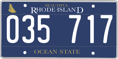 RI license plate 035717