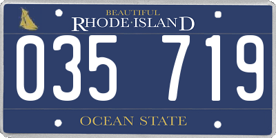 RI license plate 035719