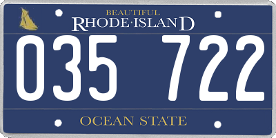 RI license plate 035722