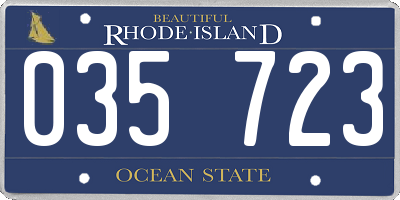 RI license plate 035723