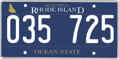 RI license plate 035725