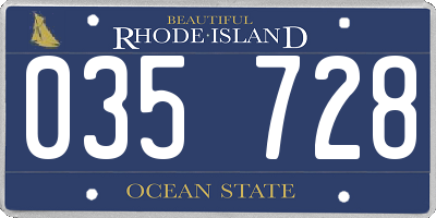 RI license plate 035728