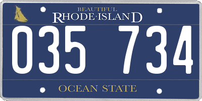 RI license plate 035734