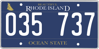 RI license plate 035737