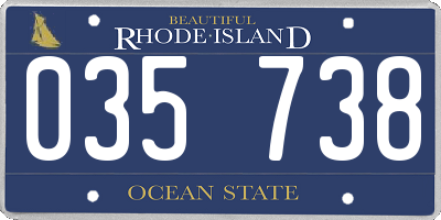 RI license plate 035738