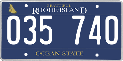 RI license plate 035740