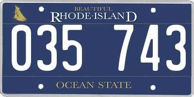 RI license plate 035743