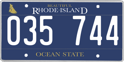 RI license plate 035744