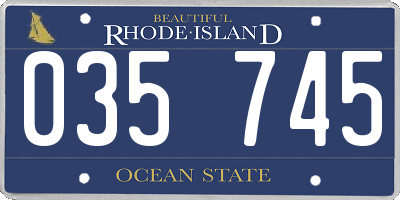 RI license plate 035745