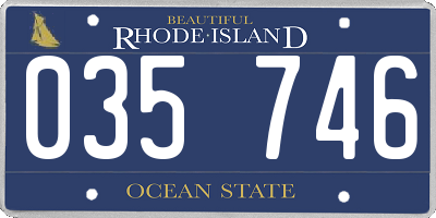 RI license plate 035746