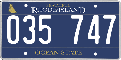 RI license plate 035747