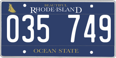 RI license plate 035749