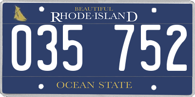 RI license plate 035752