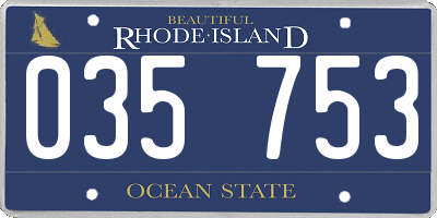 RI license plate 035753