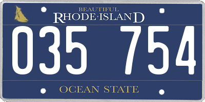 RI license plate 035754