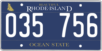 RI license plate 035756