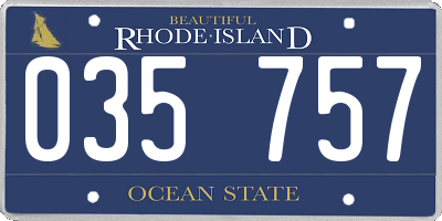 RI license plate 035757