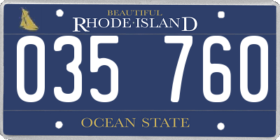RI license plate 035760