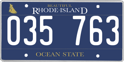 RI license plate 035763
