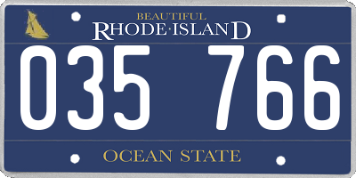RI license plate 035766