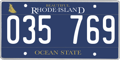 RI license plate 035769