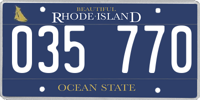 RI license plate 035770