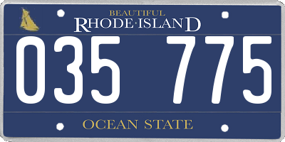 RI license plate 035775