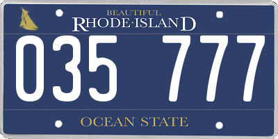 RI license plate 035777