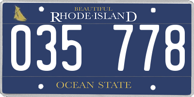 RI license plate 035778
