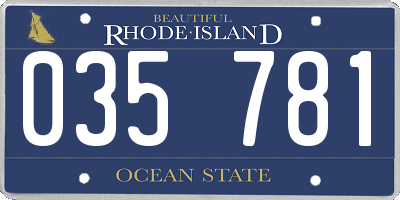 RI license plate 035781