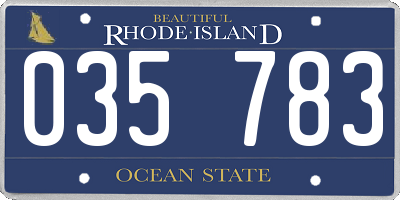 RI license plate 035783