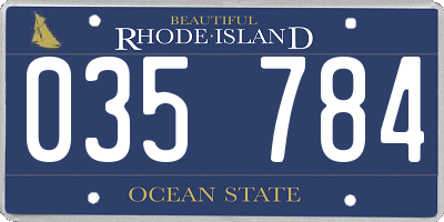 RI license plate 035784