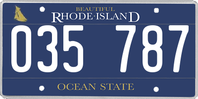 RI license plate 035787