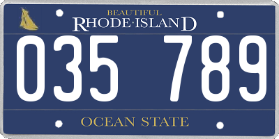 RI license plate 035789