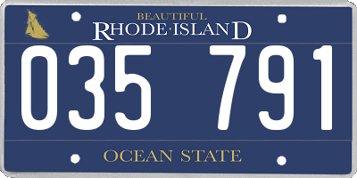 RI license plate 035791