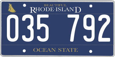 RI license plate 035792
