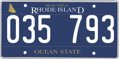 RI license plate 035793