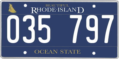 RI license plate 035797
