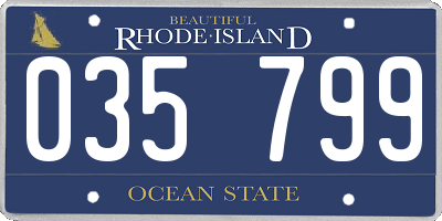 RI license plate 035799