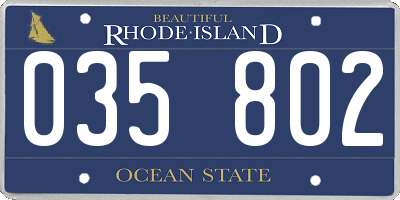 RI license plate 035802