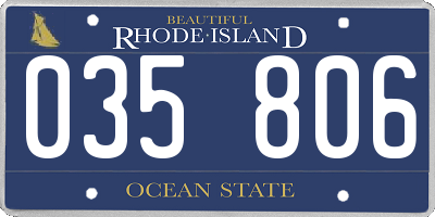 RI license plate 035806