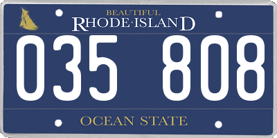 RI license plate 035808