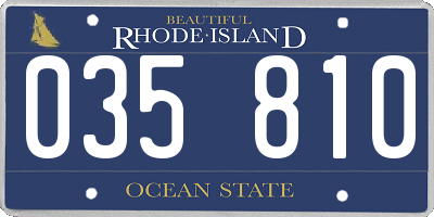 RI license plate 035810