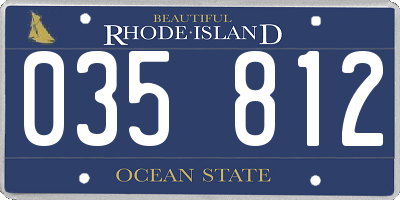 RI license plate 035812