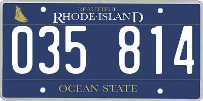 RI license plate 035814