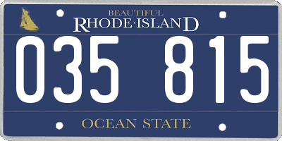 RI license plate 035815