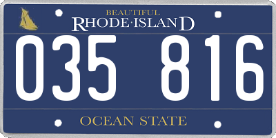 RI license plate 035816