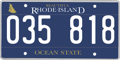 RI license plate 035818