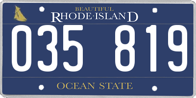RI license plate 035819