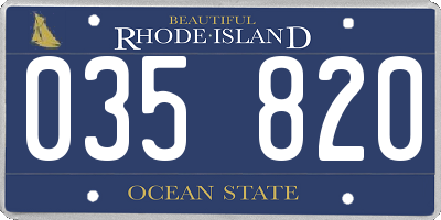 RI license plate 035820